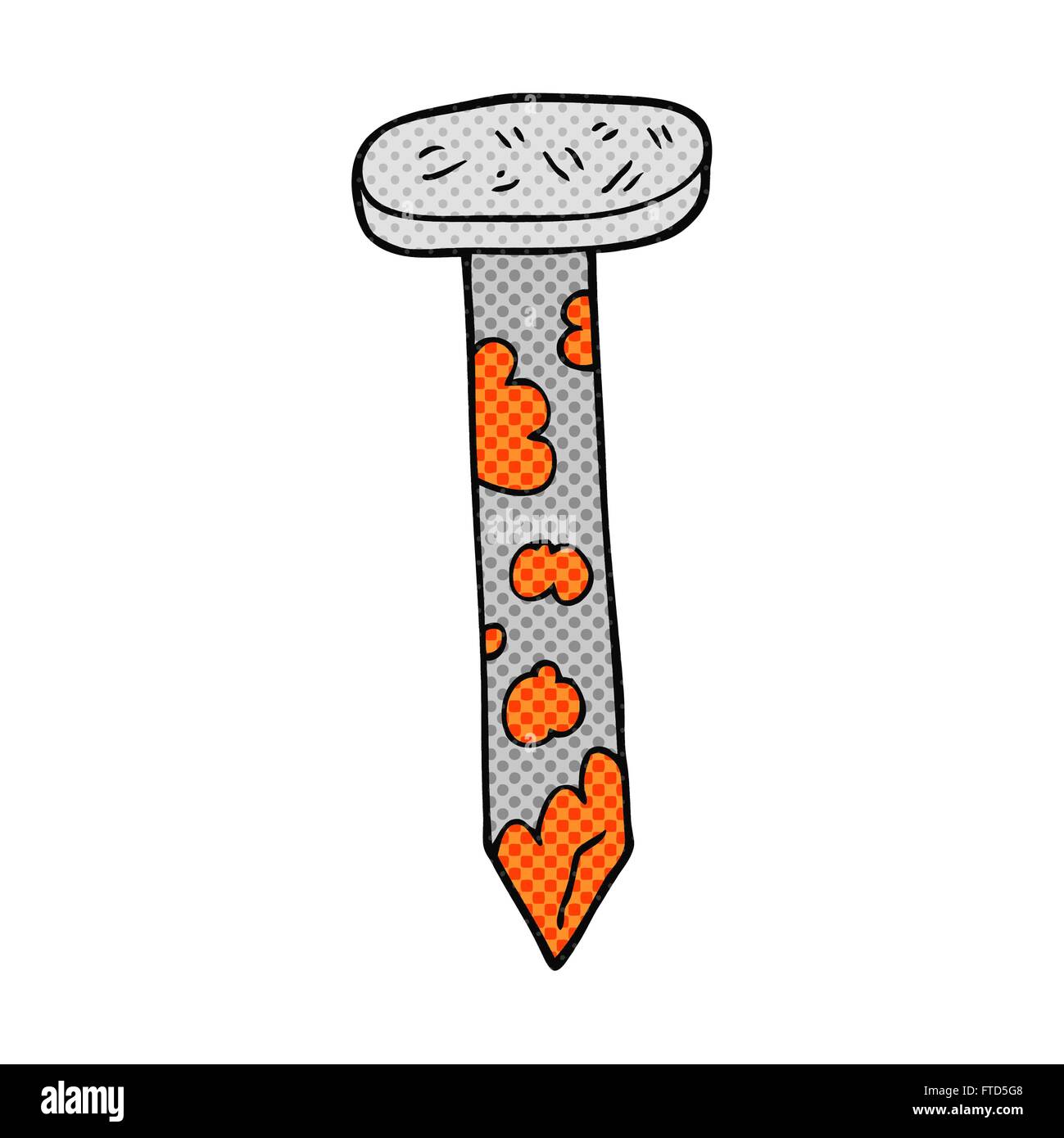 freehand drawn cartoon rusty nail Stock Vector Image & Art - Alamy