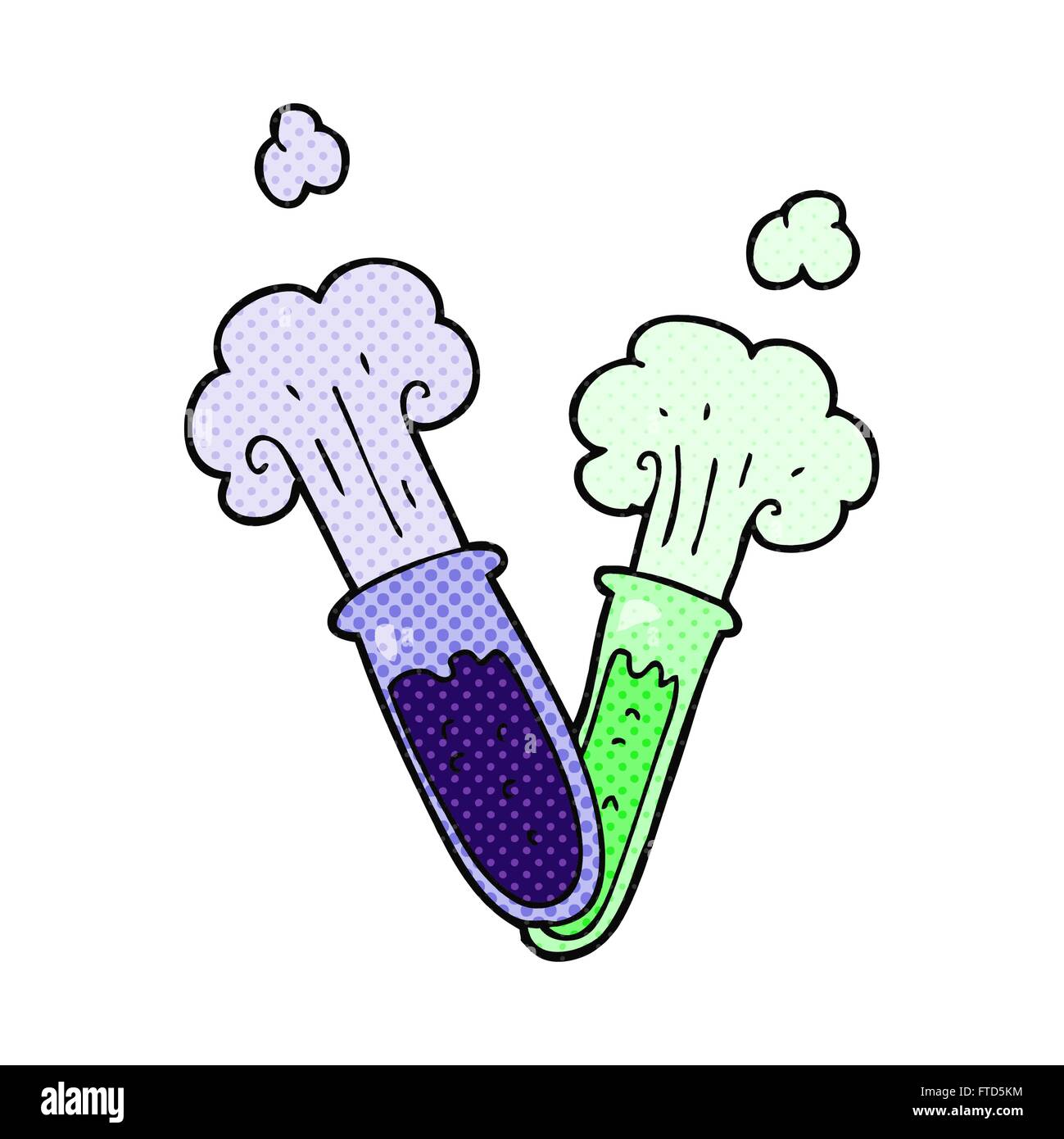 freehand drawn cartoon chemical reaction Stock Vector