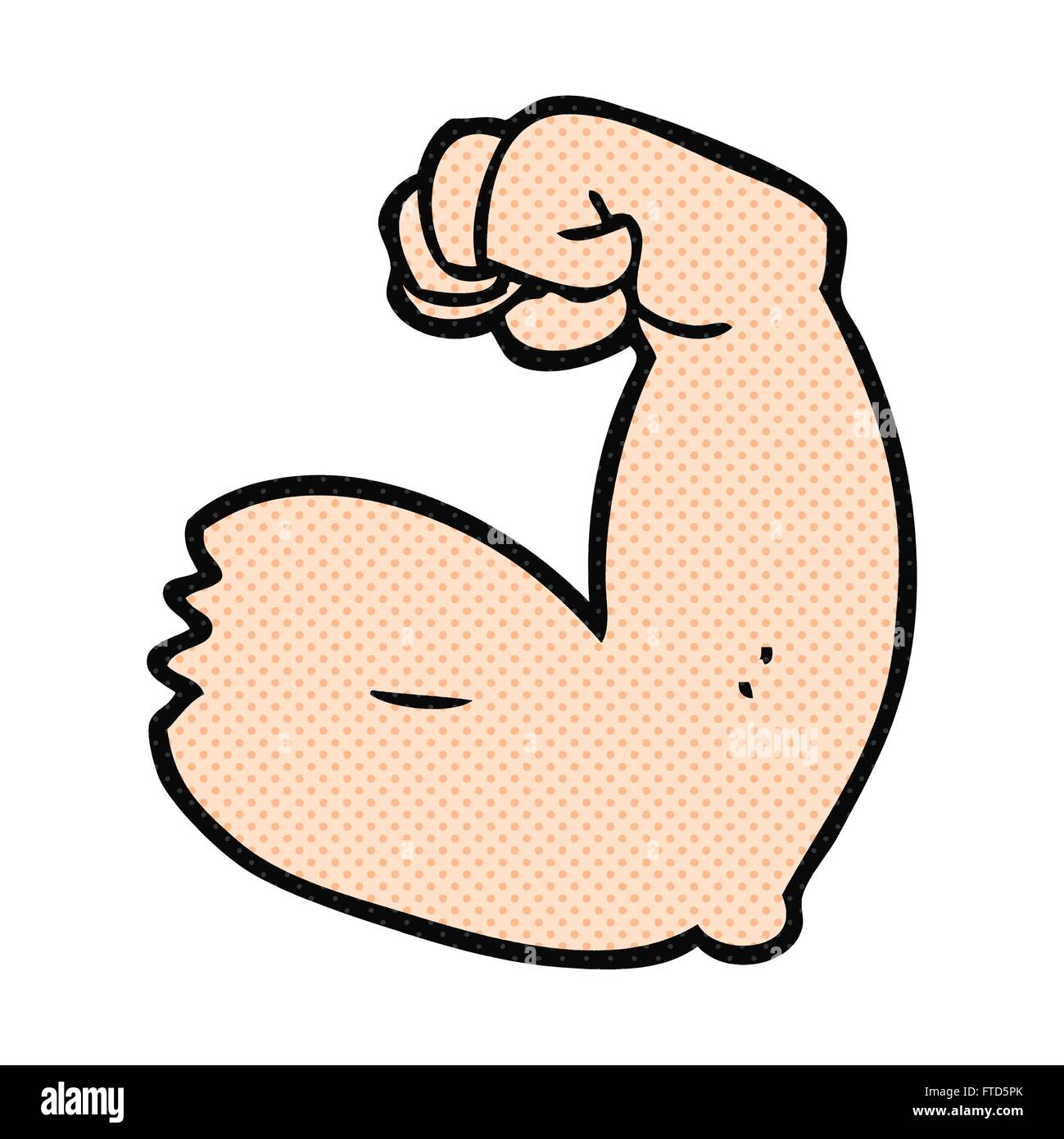 freehand drawn cartoon strong arm flexing bicep Stock Vector Image