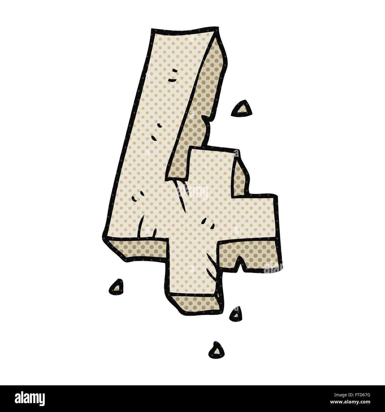 freehand drawn cartoon stone number four Stock Vector Image & Art - Alamy