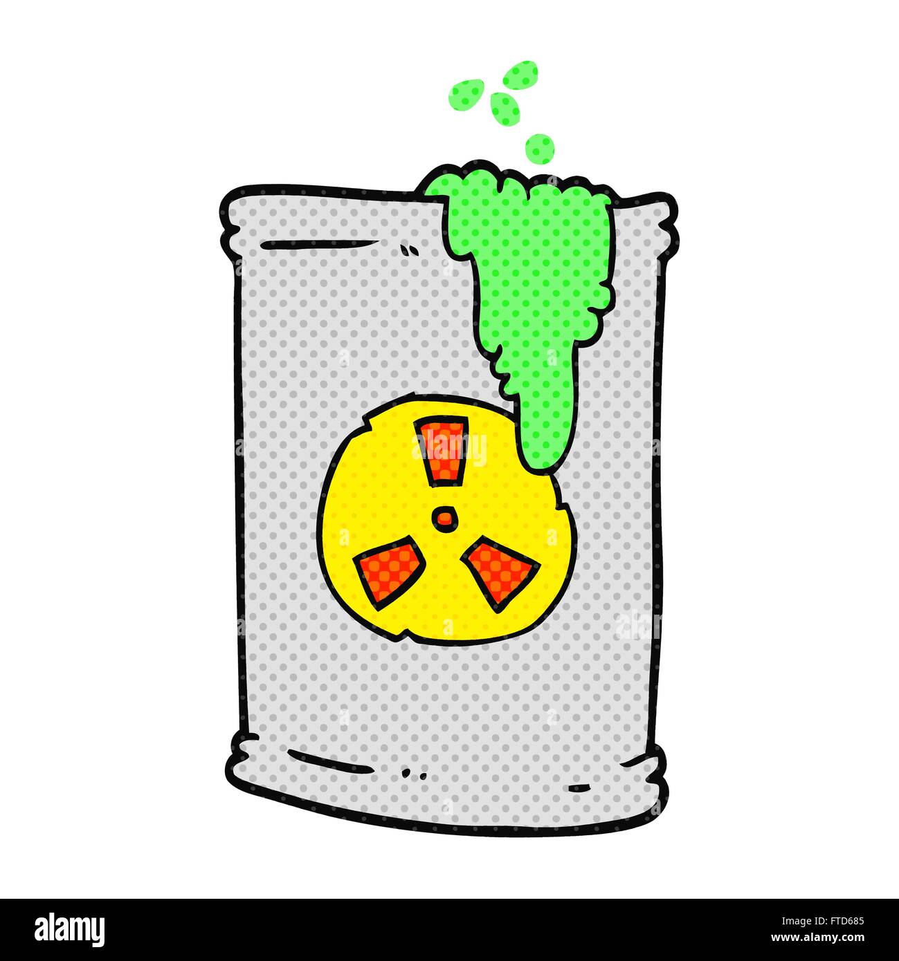 freehand drawn cartoon radioactive waste Stock Vector