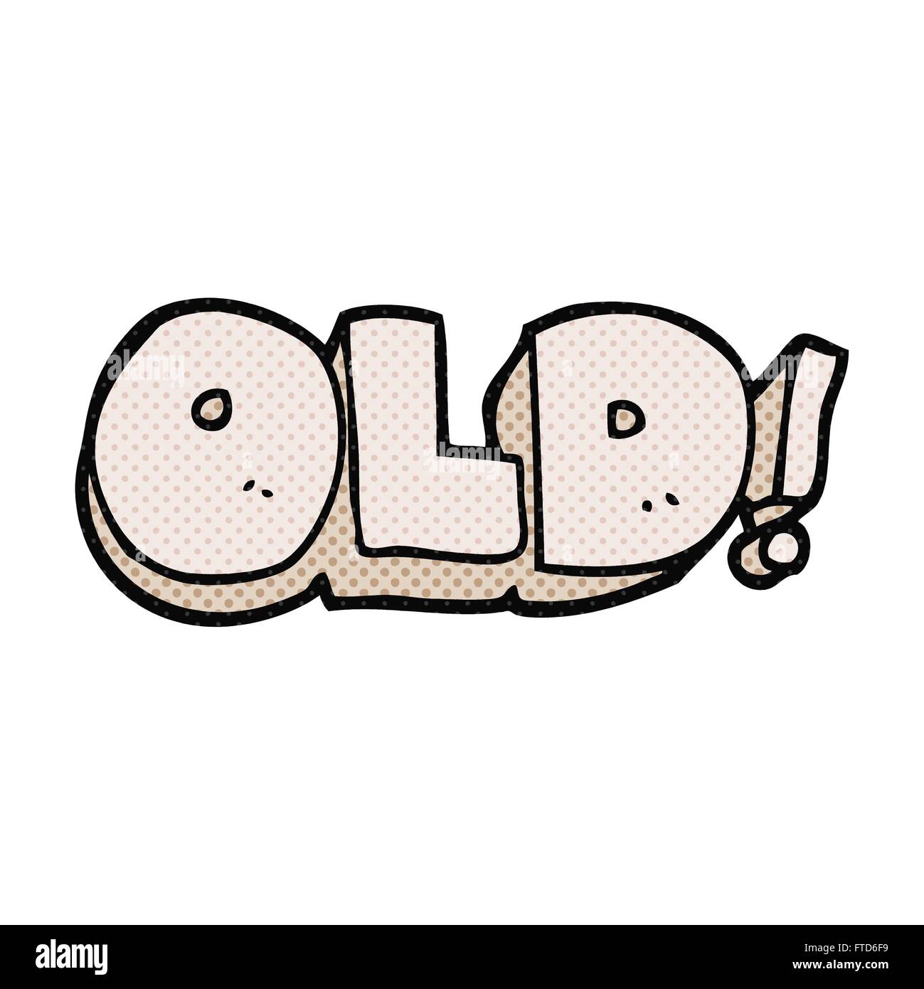 freehand drawn cartoon word old Stock Vector Image & Art - Alamy