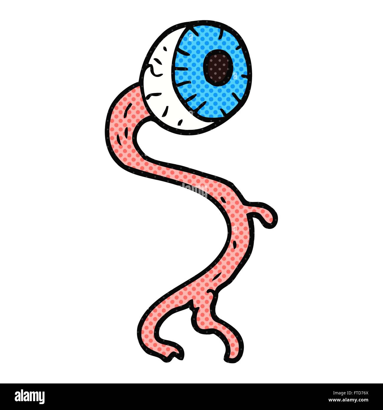 gross freehand drawn cartoon eyeball Stock Vector