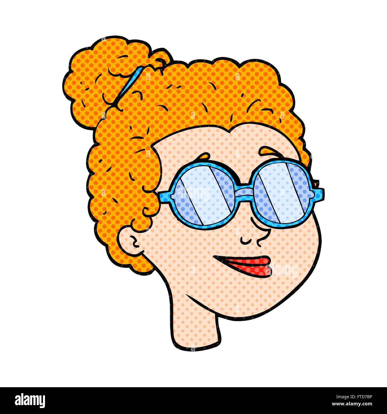 Smiling girl wearing glasses Stock Vector Images - Alamy