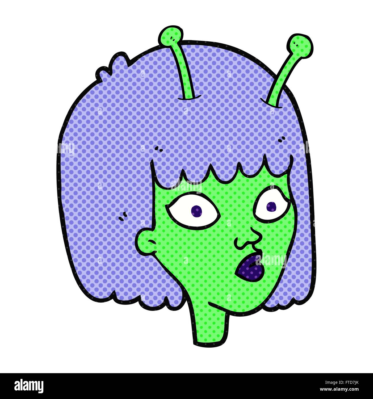 freehand drawn cartoon female alien Stock Vector Image & Art - Alamy
