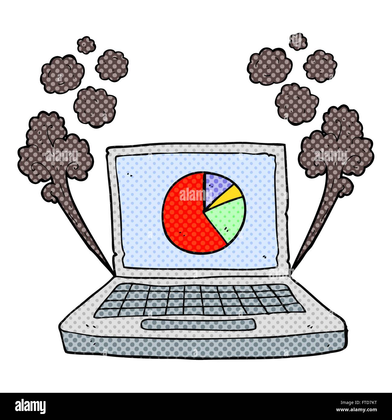 freehand drawn cartoon laptop computer with pie chart Stock Vector ...