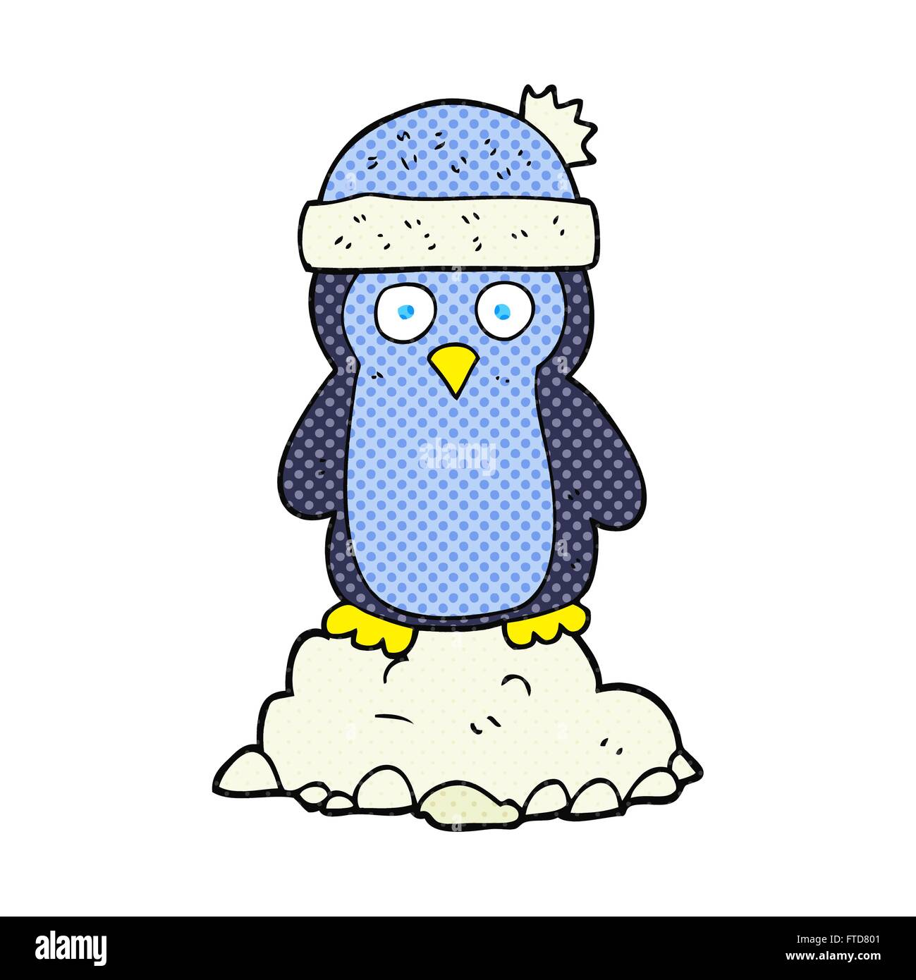 freehand drawn cartoon penguin wearing hat Stock Vector Image &amp; Art - Alamy