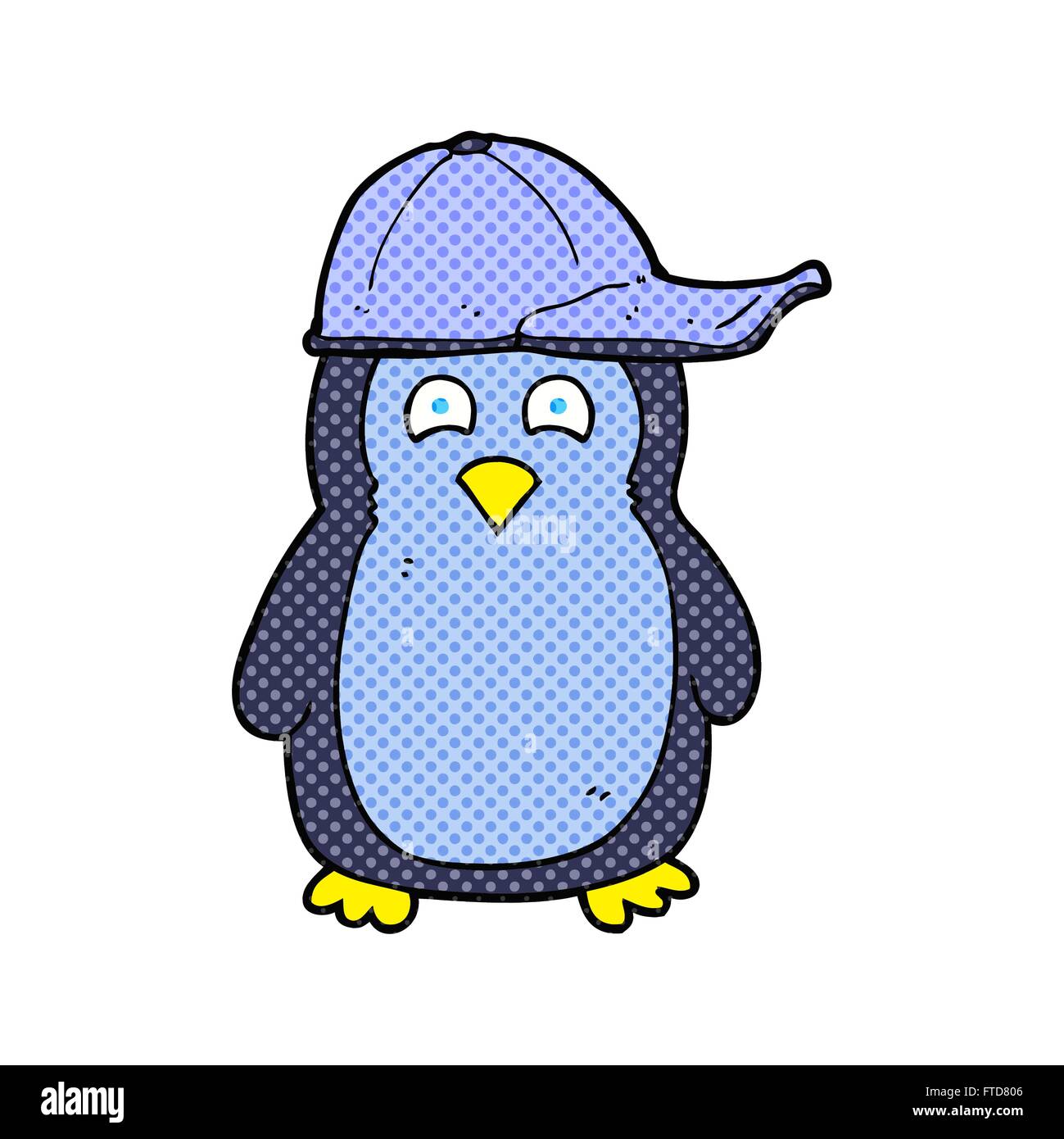 freehand drawn cartoon penguin wearing hat Stock Vector Image &amp; Art - Alamy