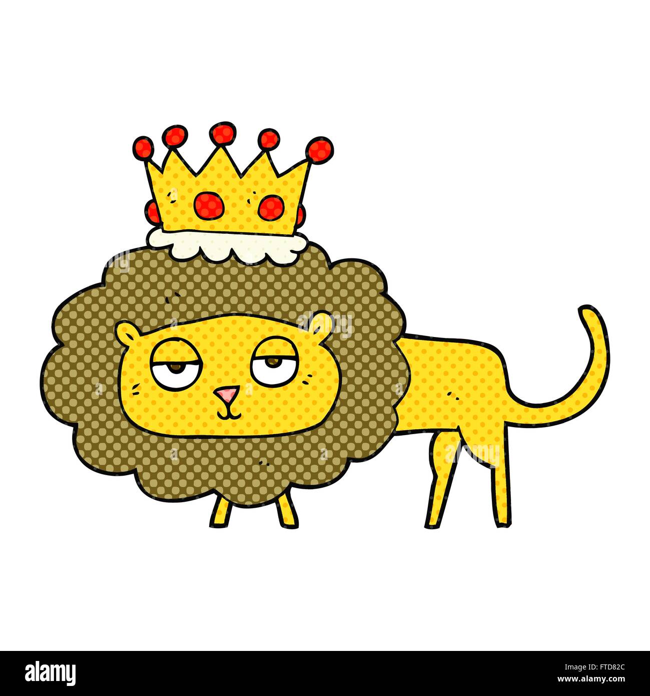 freehand drawn cartoon lion with crown Stock Vector Image & Art - Alamy