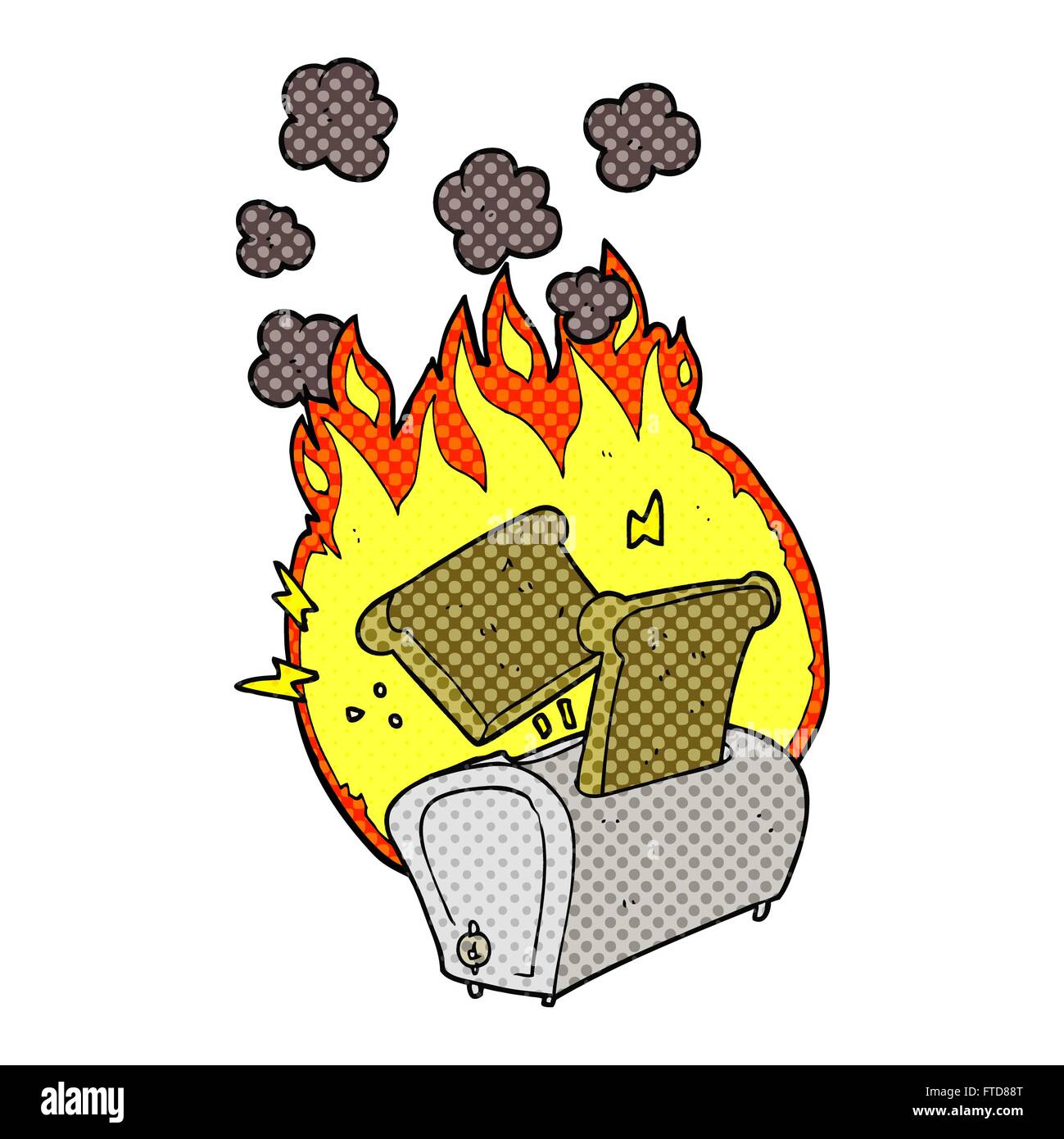 freehand drawn cartoon burning toaster Stock Vector Image & Art Alamy