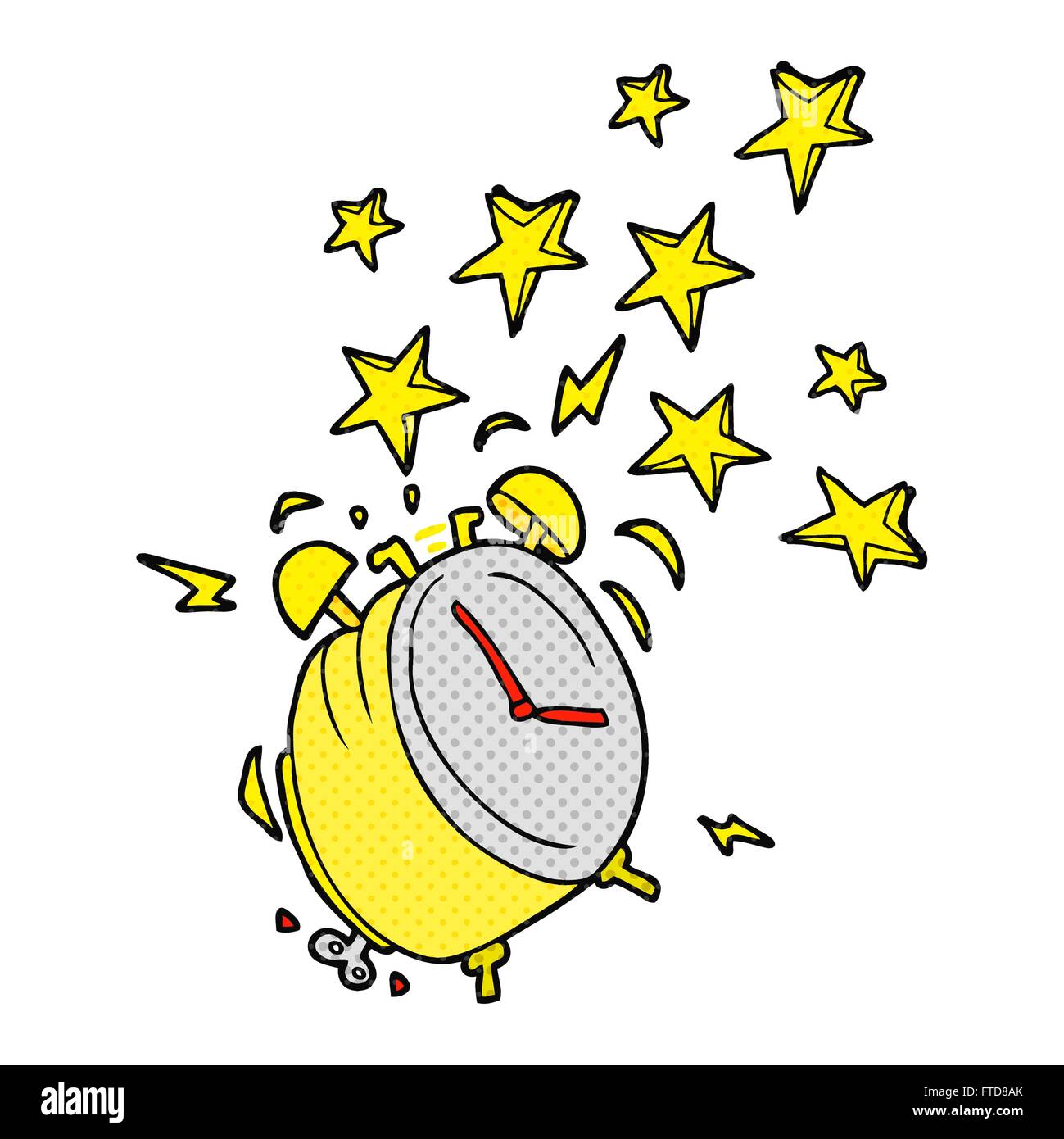 freehand drawn cartoon ringing alarm clock Stock Vector Image & Art - Alamy