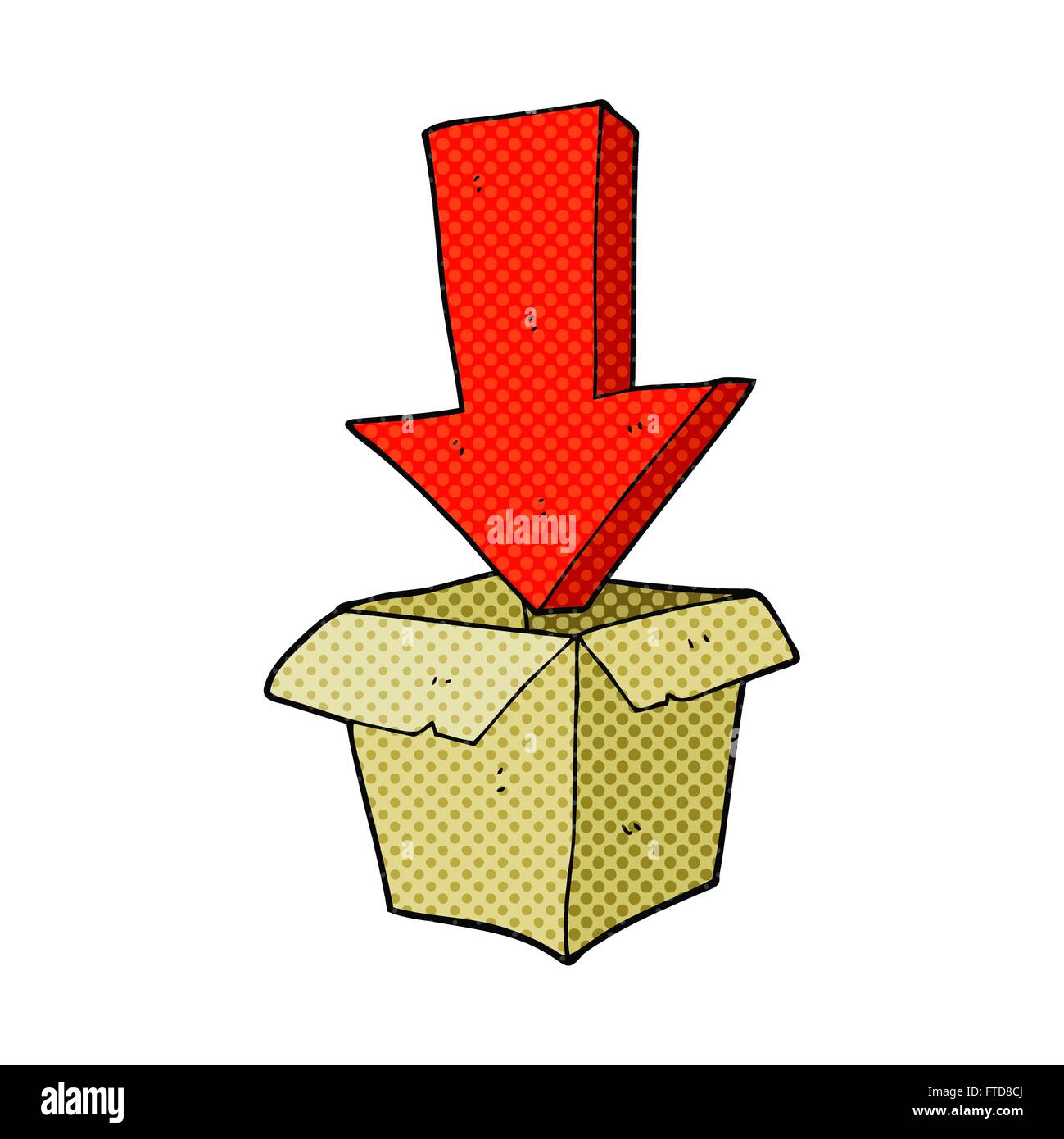 freehand drawn cartoon empty box with arrow Stock Vector Image & Art