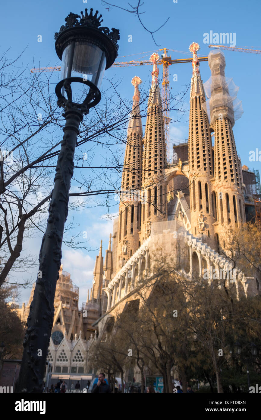 Exterior Of The Sagrada Familia Gaudi Designed Cathedral In Barcelona exterior-of-the-sagrada-familia-gaudi-designed-cathedral-in-barcelona