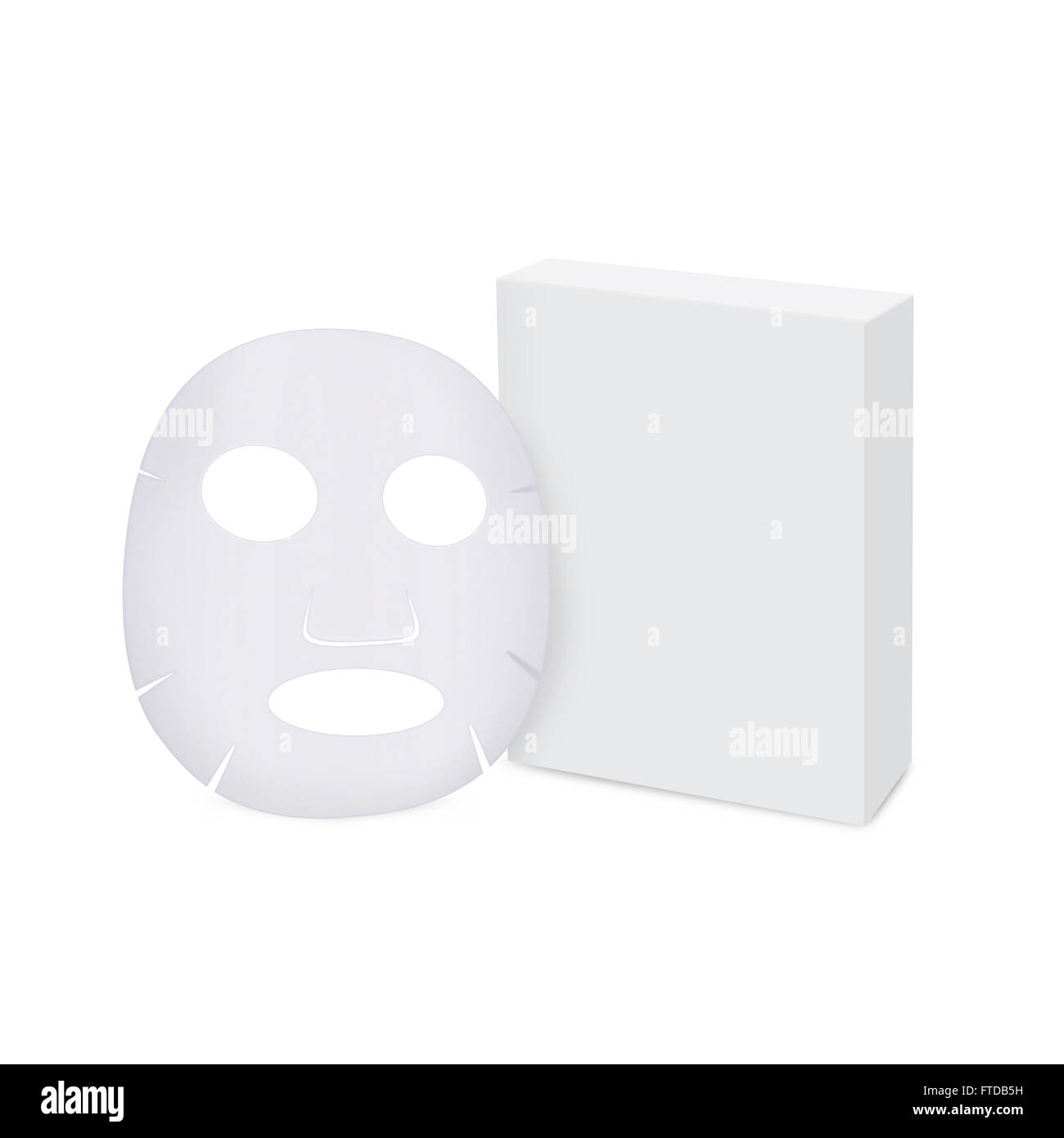 Facial sheet mask and box isolated Stock Photo