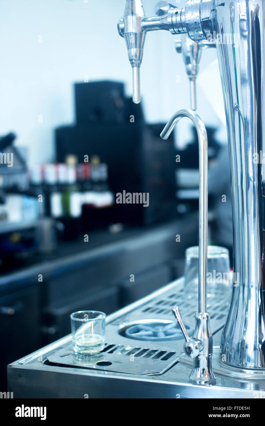 Draught beer pump tap in pub bar photo Stock Photo Alamy