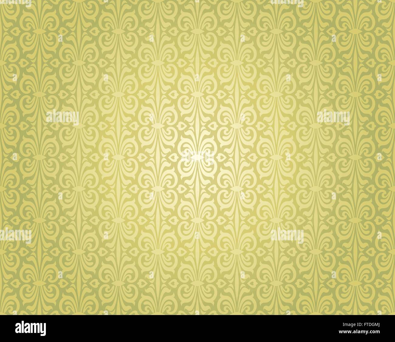 Green vintage wallpaper repetitive background design pattern Stock Vector