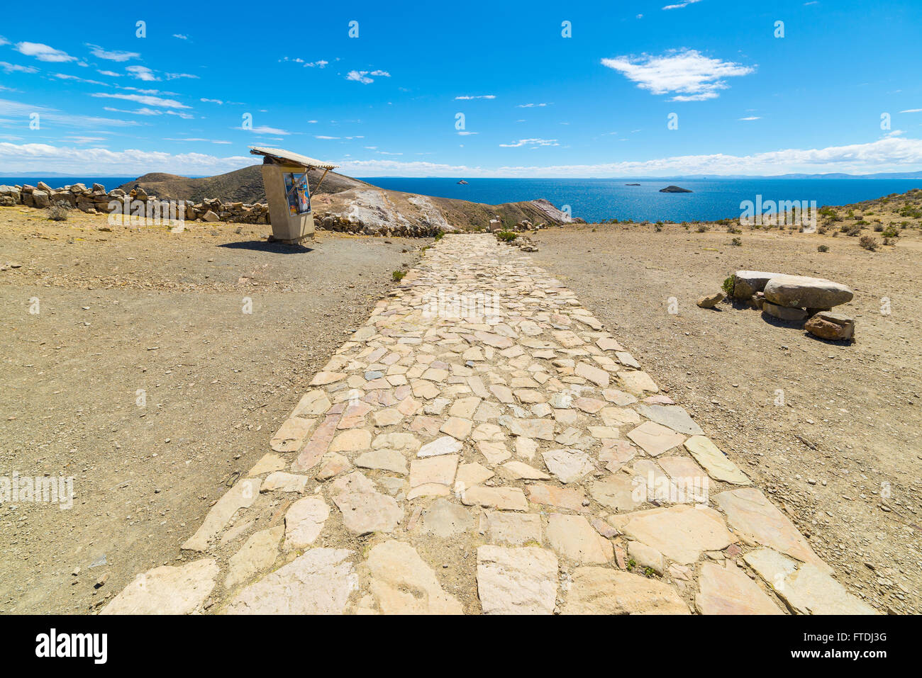Panoramic Inca Train Panoramic Inca trail on Island of the Sun, Titicaca Lake, among the ...