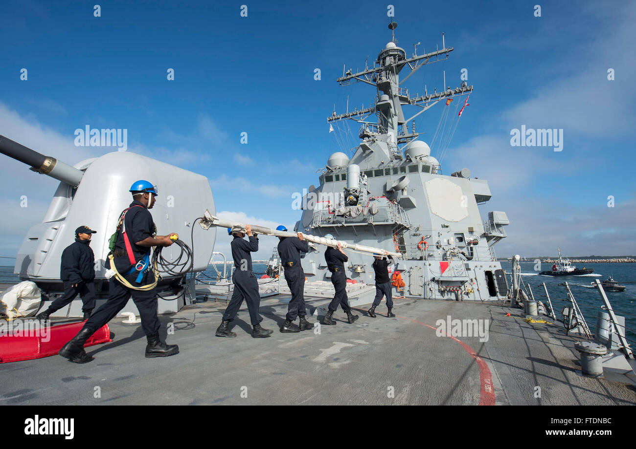 An arleigh burke class guided missile destroyer forward deployed to ...