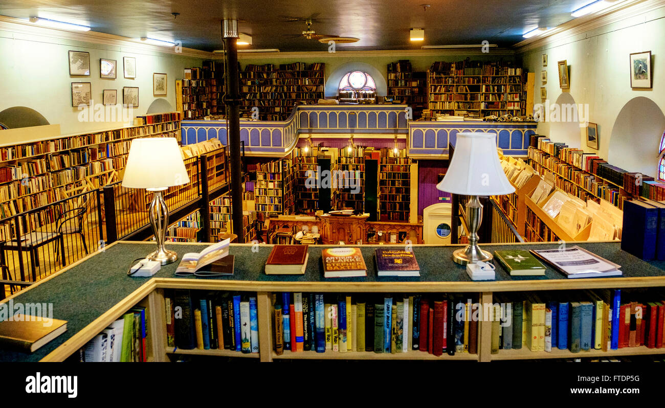 The interior of Leakey's Bookshop in Chuch Street, Inverness, Scotland. The bookshop is housed