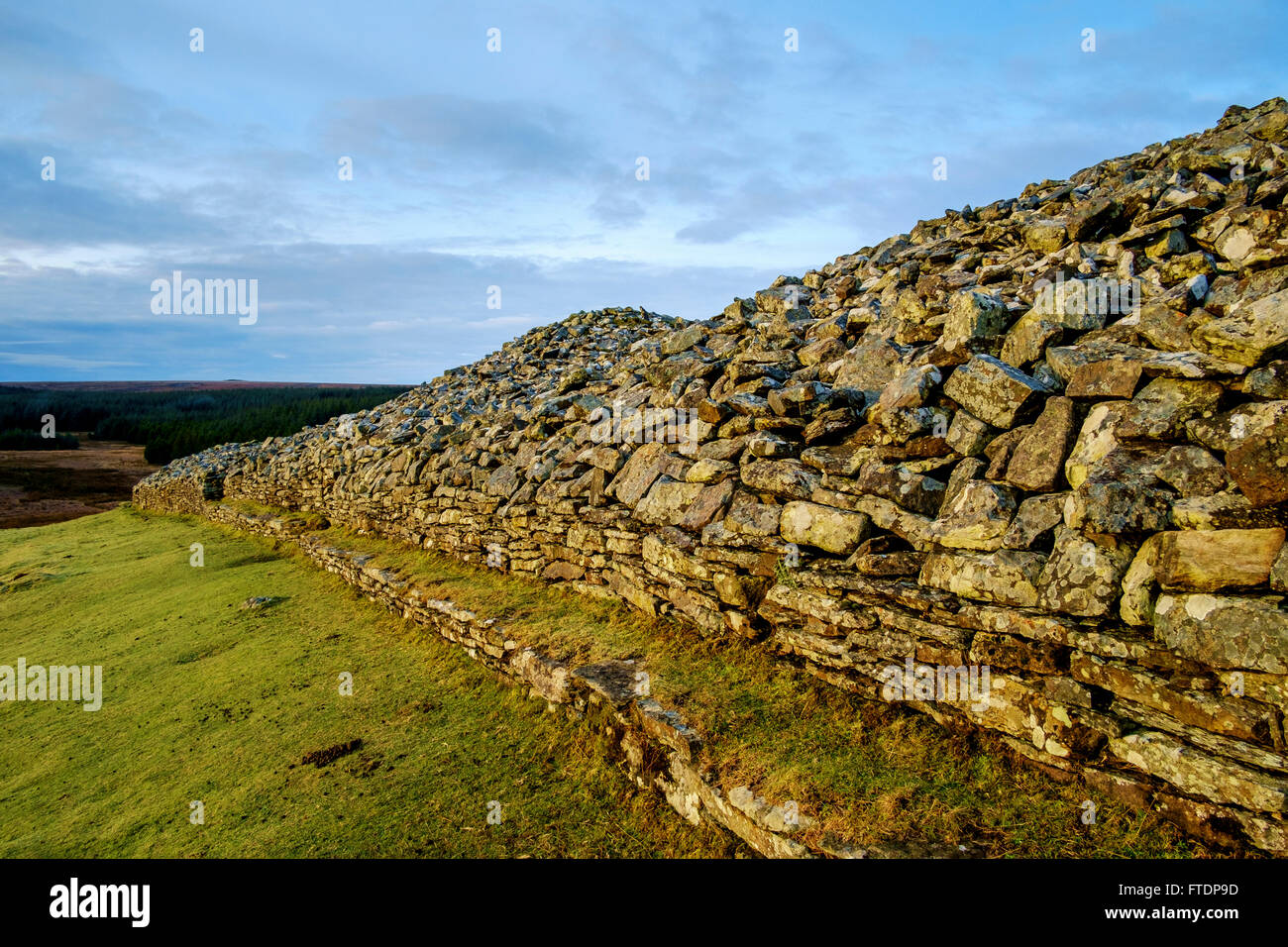 The Grey Cairns of Camster are two large Neolithic chambered cairns located in Caithness, Highlands of Scotland Stock Photo
