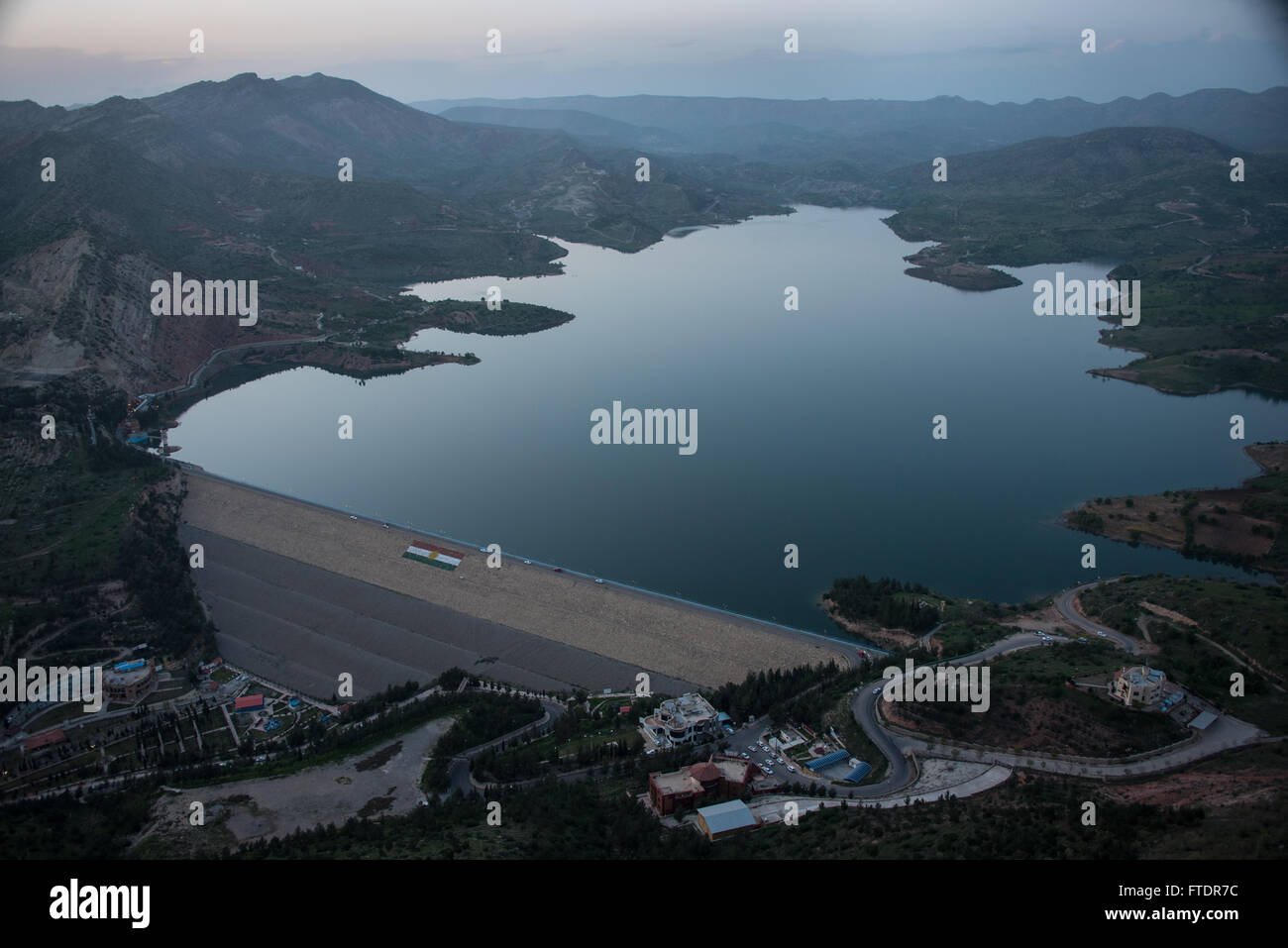 Aerial view of Dohuk Dam, Iraq, Kurdistan Stock Photo