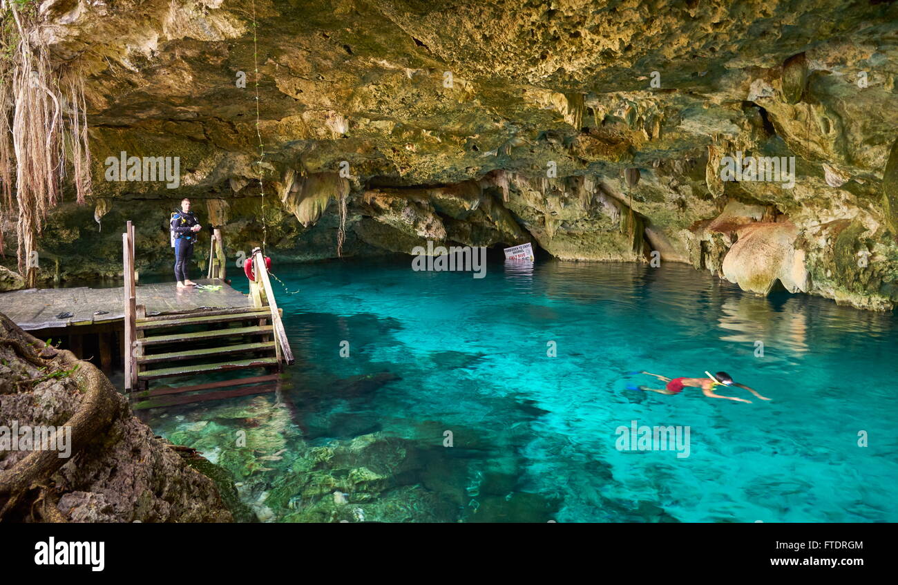 Two Eyes Cenote, Cénote Dos Ojos, Yucatan, Mexico. Stock Photo