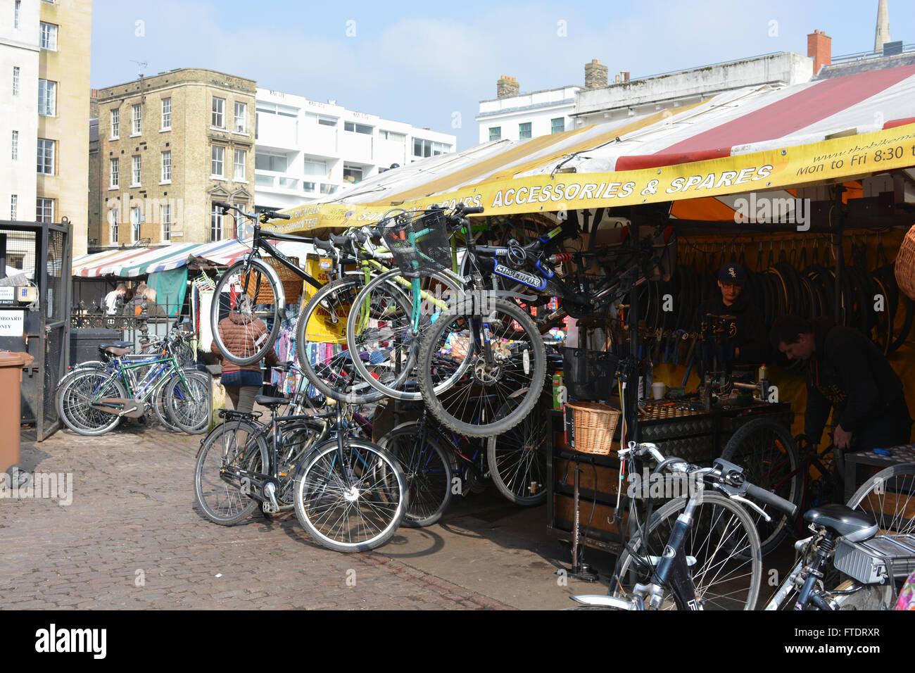 The Bike Man, market stall for bike accessories, spares and repairs in