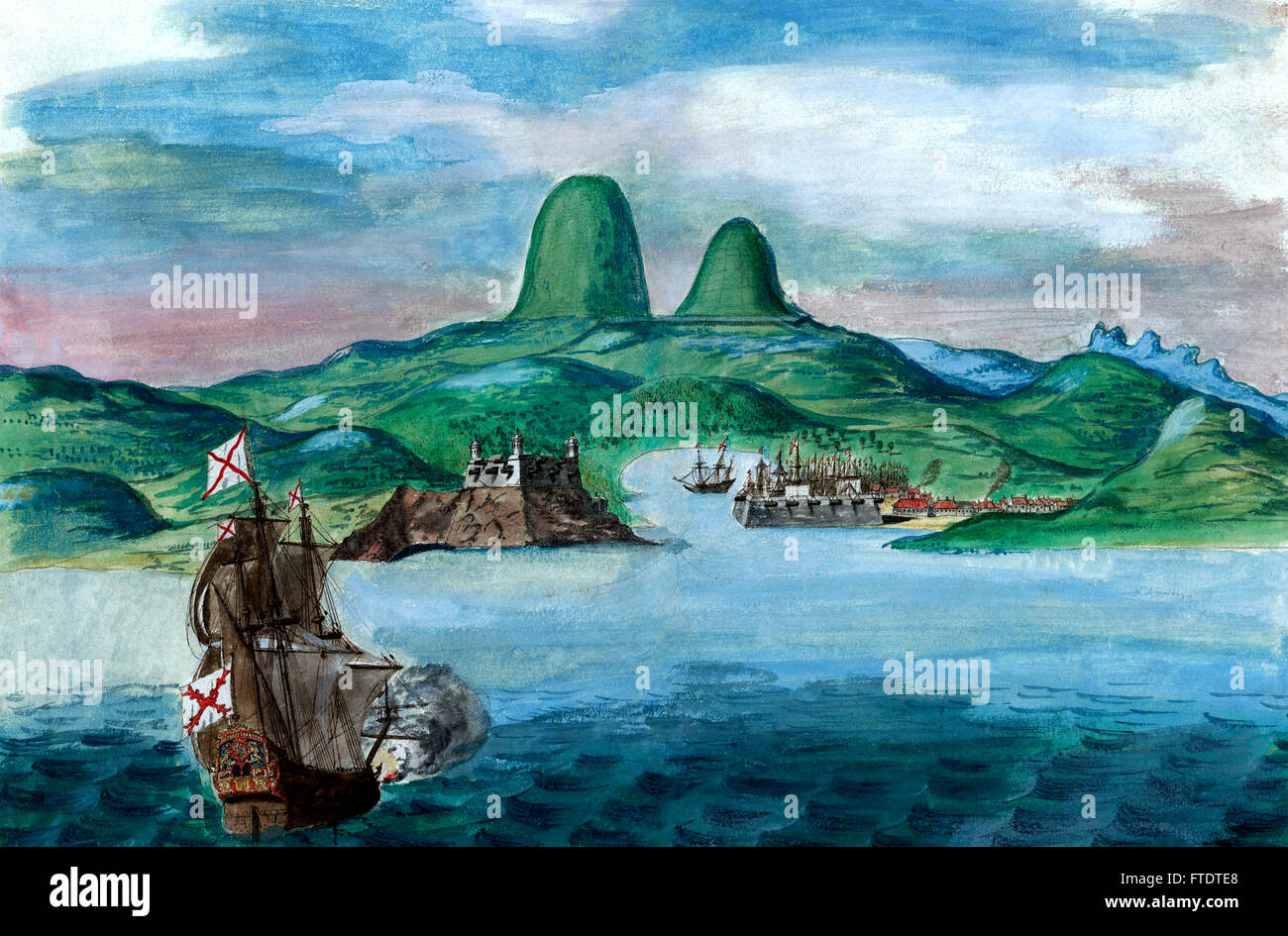 Port of Havana, Cuba in 1639 Stock Photo Alamy