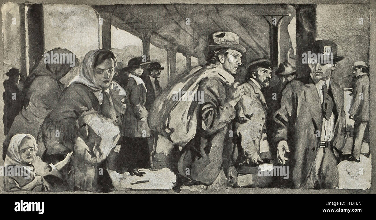 Immigrants in New York City, circa 1900 Stock Photo