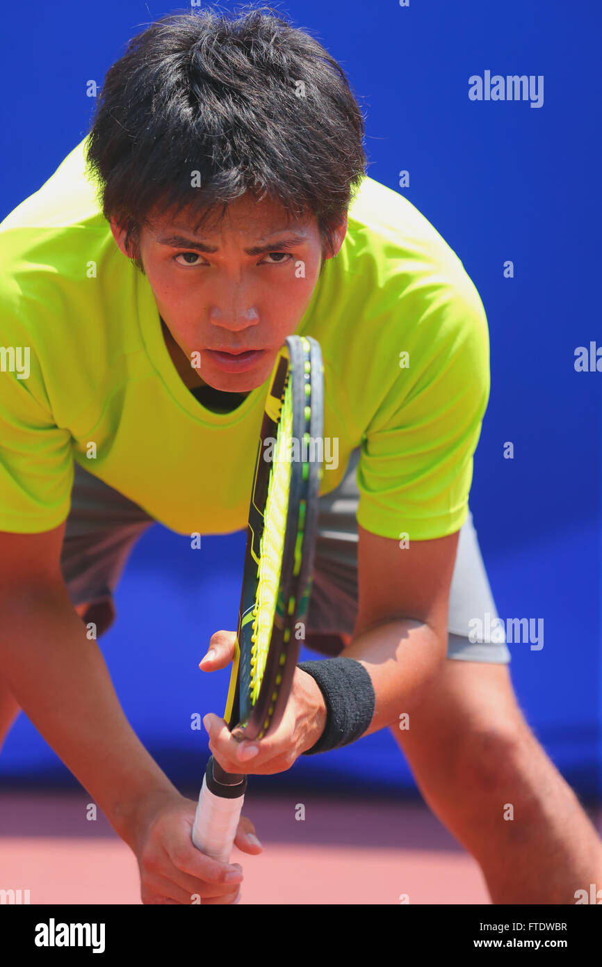 Young Japanese tennis player in action Stock Photo Alamy