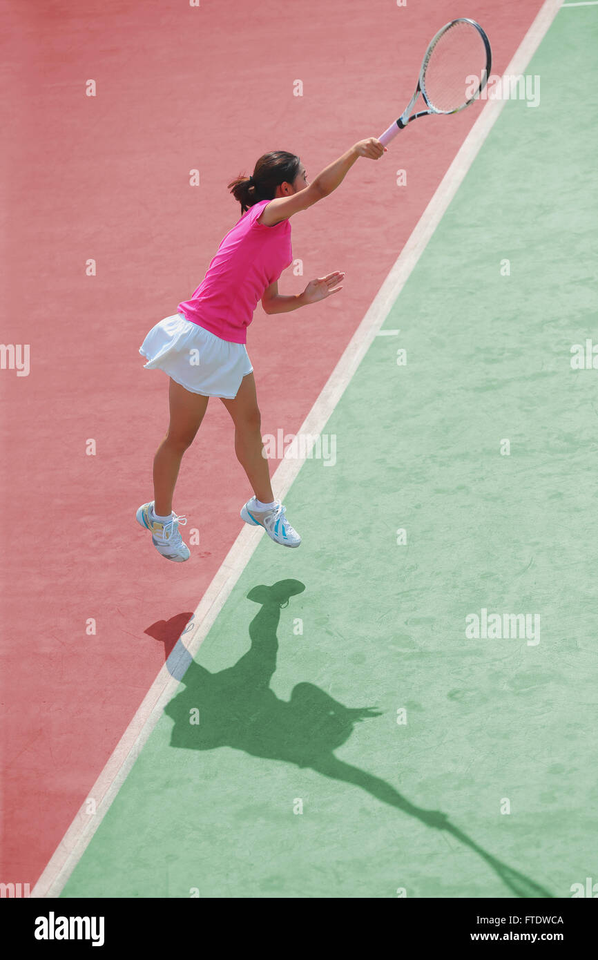 Young Japanese tennis player in action Stock Photo - Alamy