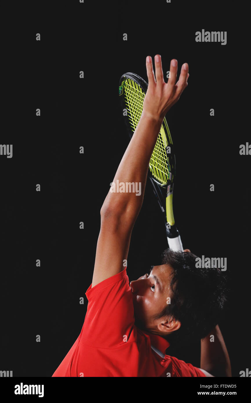 Young Japanese tennis player in action Stock Photo - Alamy