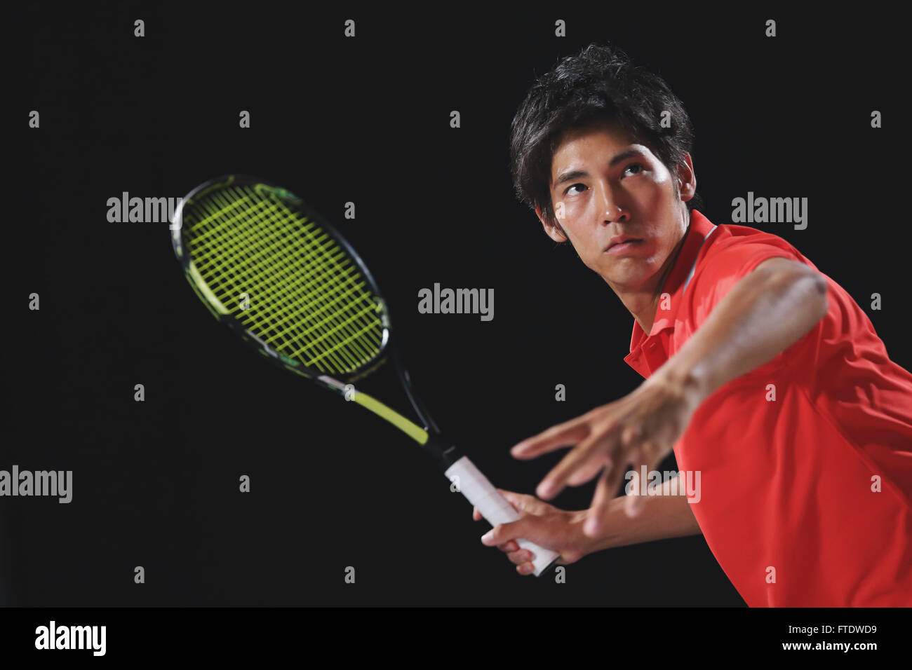 Young Japanese tennis player in action Stock Photo Alamy