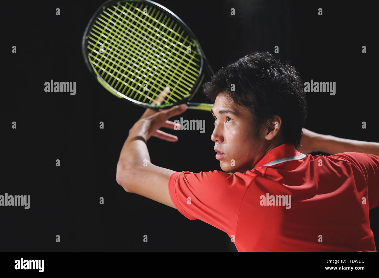 Young Japanese tennis player in action Stock Photo Alamy