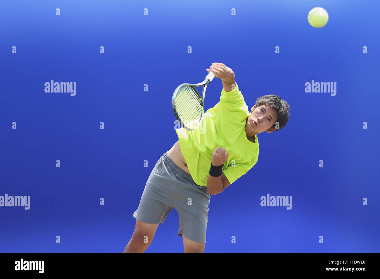 Young Japanese tennis player in action Stock Photo Alamy