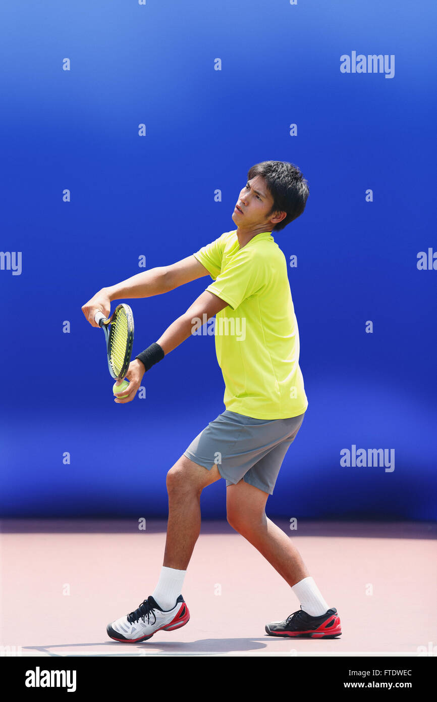 Young Japanese tennis player in action Stock Photo - Alamy