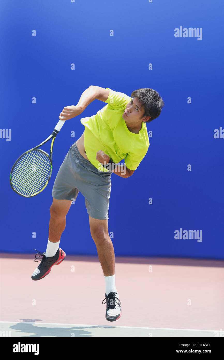 Young Japanese tennis player in action Stock Photo Alamy