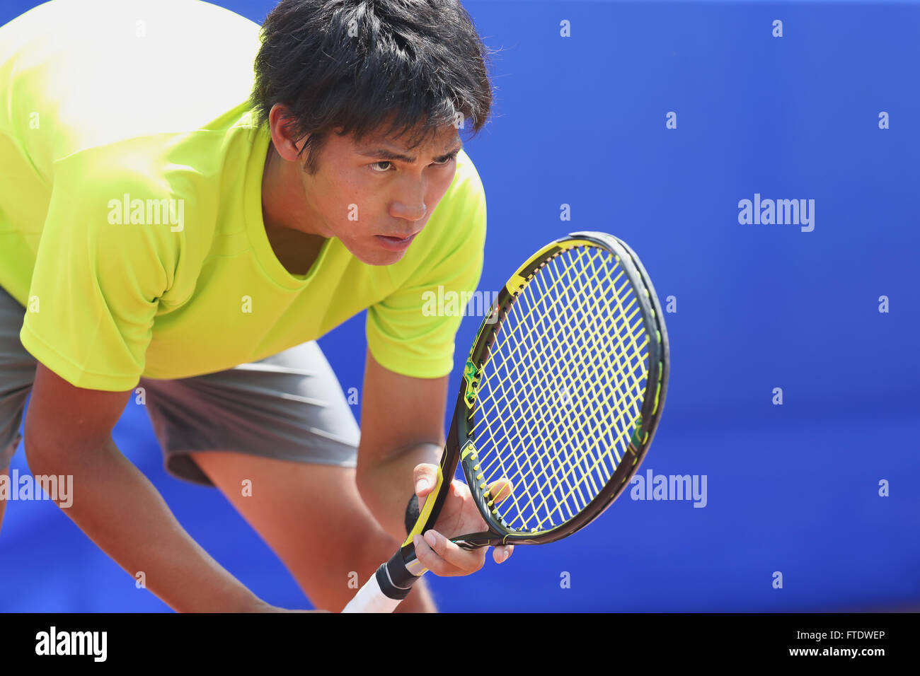 Young Japanese tennis player in action Stock Photo Alamy