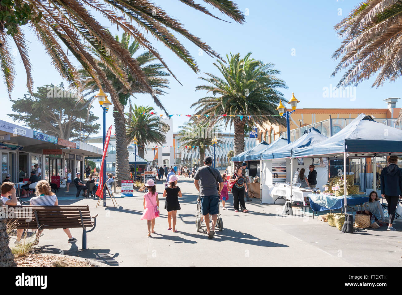 New Brighton Seaside Market, Brighton Mall, New Brighton, Christchurch, Canterbury Region, New Zealand Stock Photo