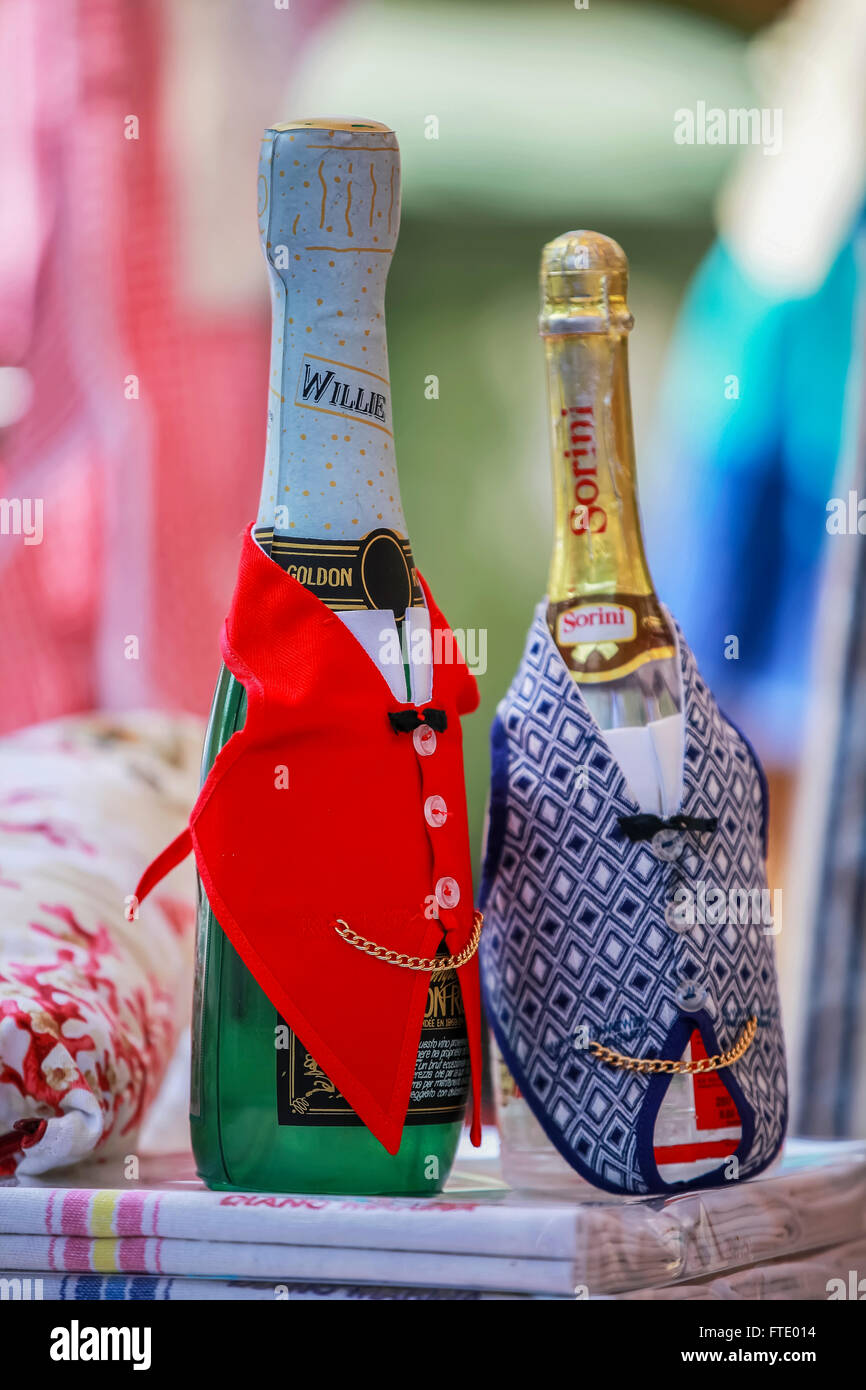 Liquor Bottle Gift Bow Stock Photos Liquor Bottle Gift Bow Stock
