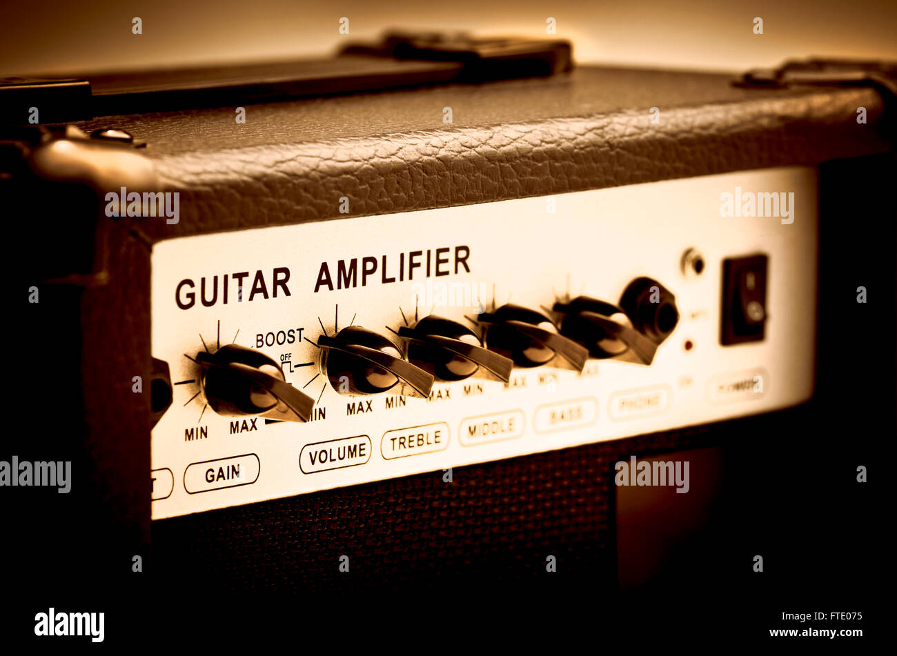 Close up of a Guitar Amplifier Stock Photo