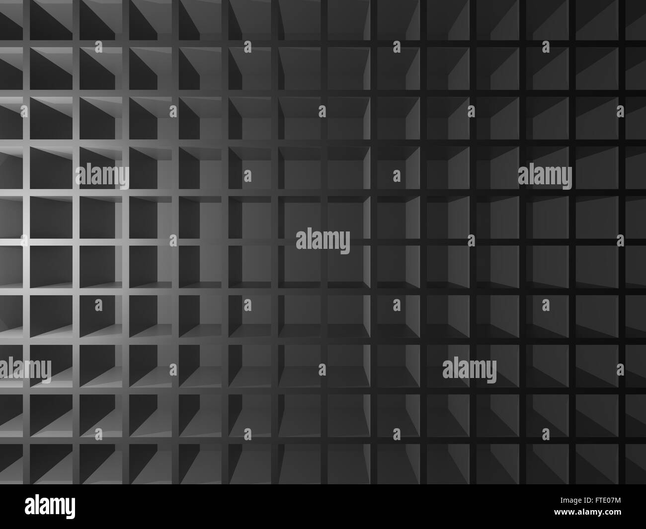 Abstract shining black digital background with square technological ...