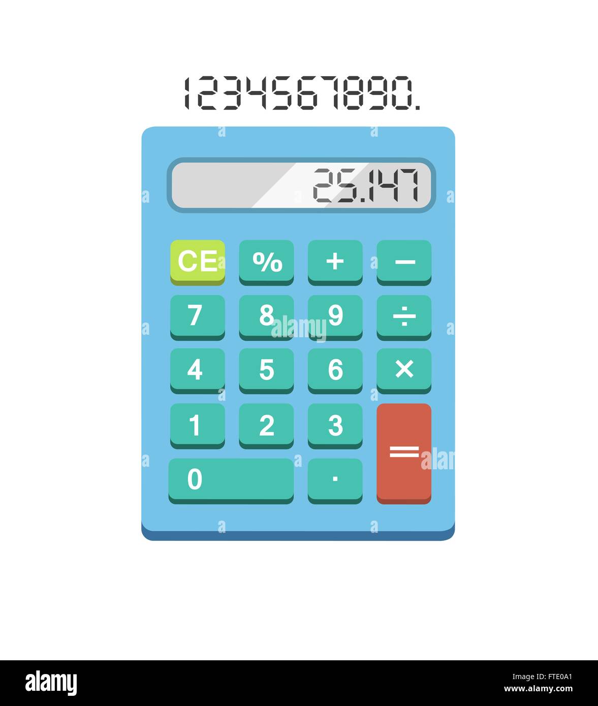 Calculator flat illustration isolated on white background. Simple ...