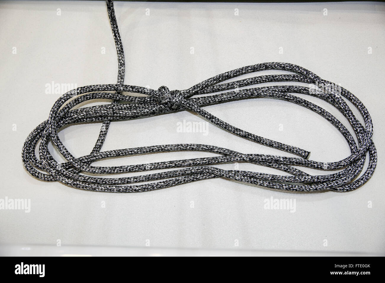 Close up figure eight knot tied in rope for sailors Stock Photo - Alamy