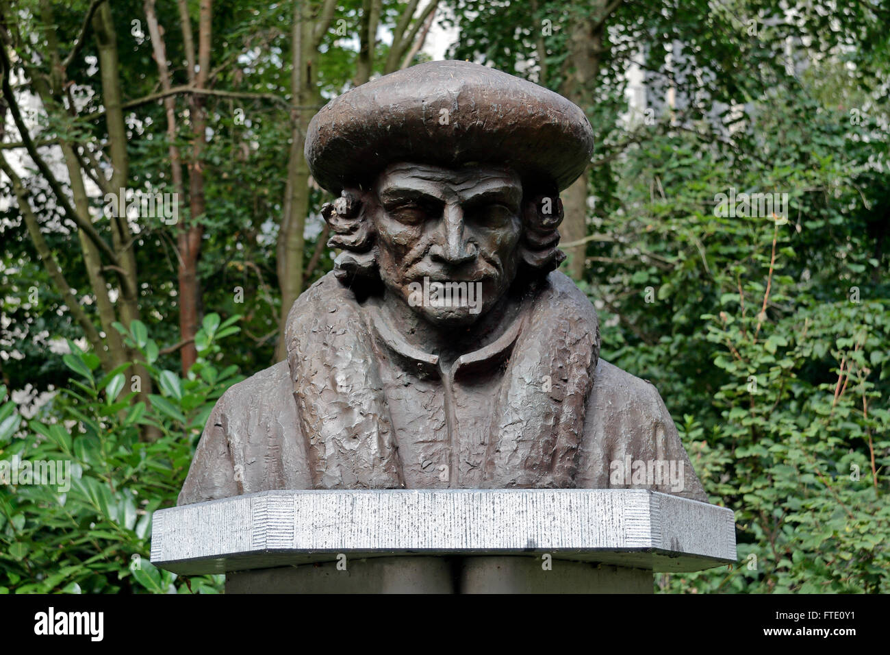 Memorial to Desiderius Erasmus in Gouda, South Holland, Netherlands. Stock Photo