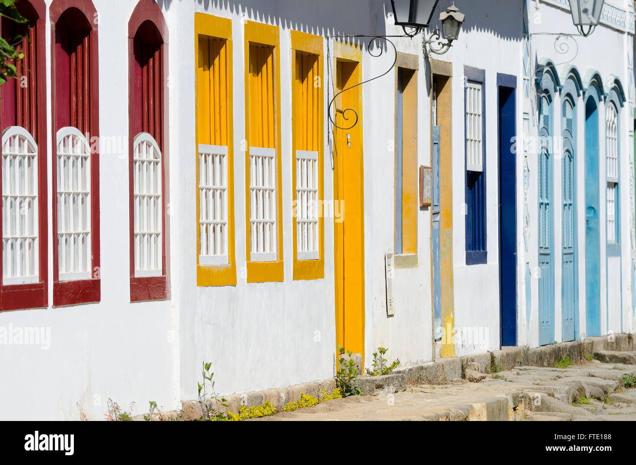colors and architecture in Paraty in Brazil Stock Photo