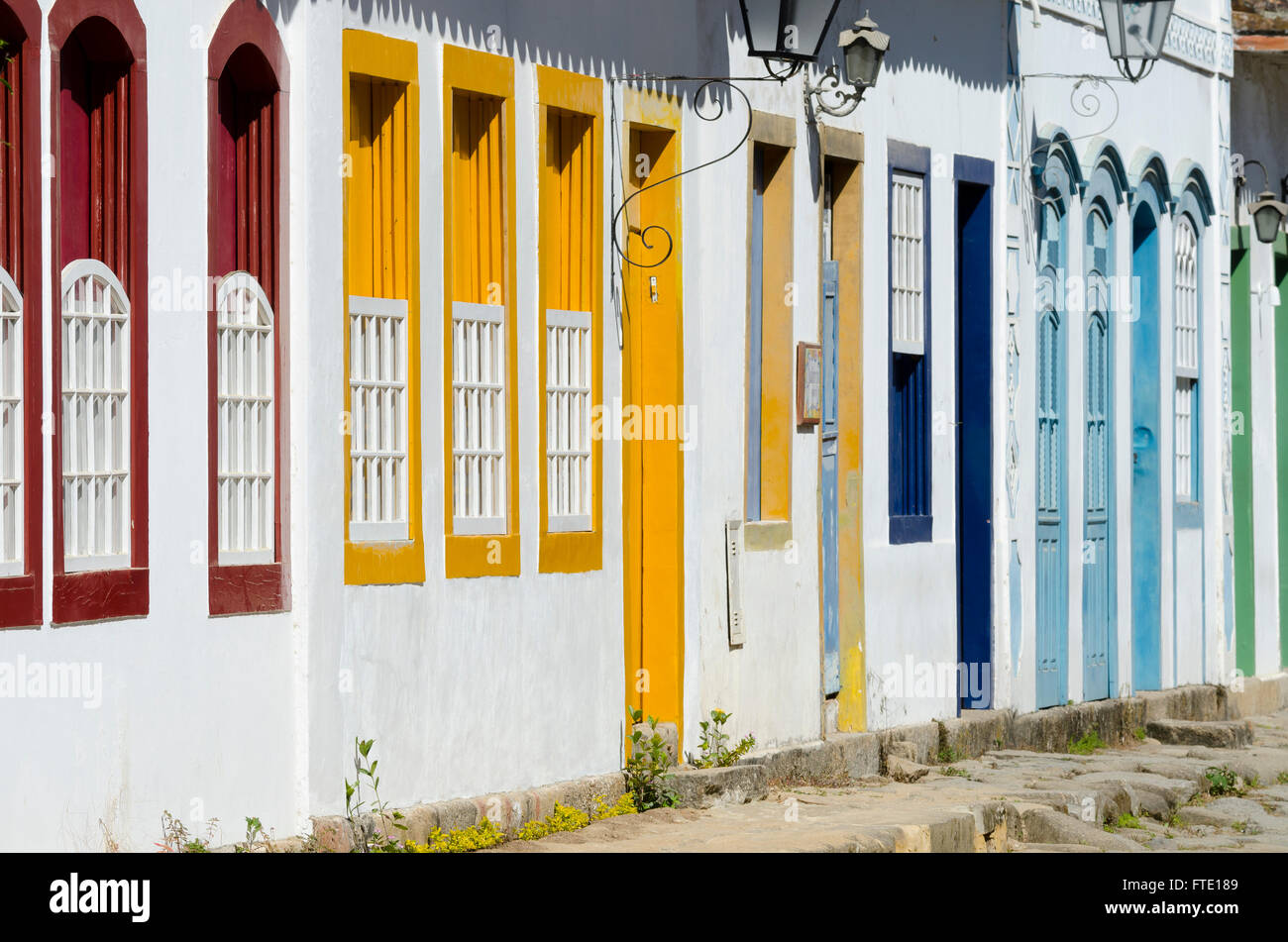 colors and architecture in Paraty in Brazil Stock Photo