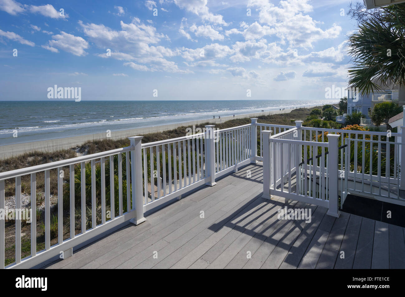 Deck Patio With Sunshine, Hilton Head Island, South Carolina USA Stock