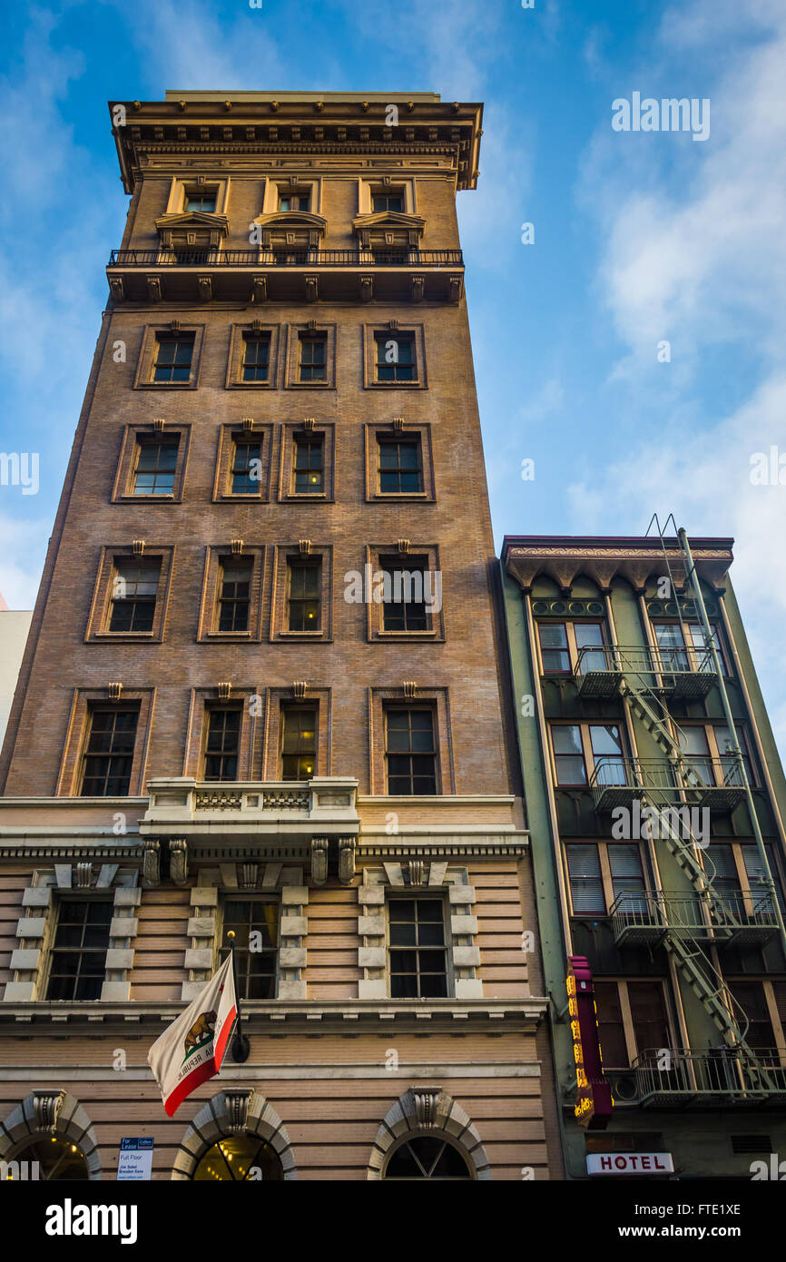 Buildings along Bush Street in San Francisco, California Stock Photo