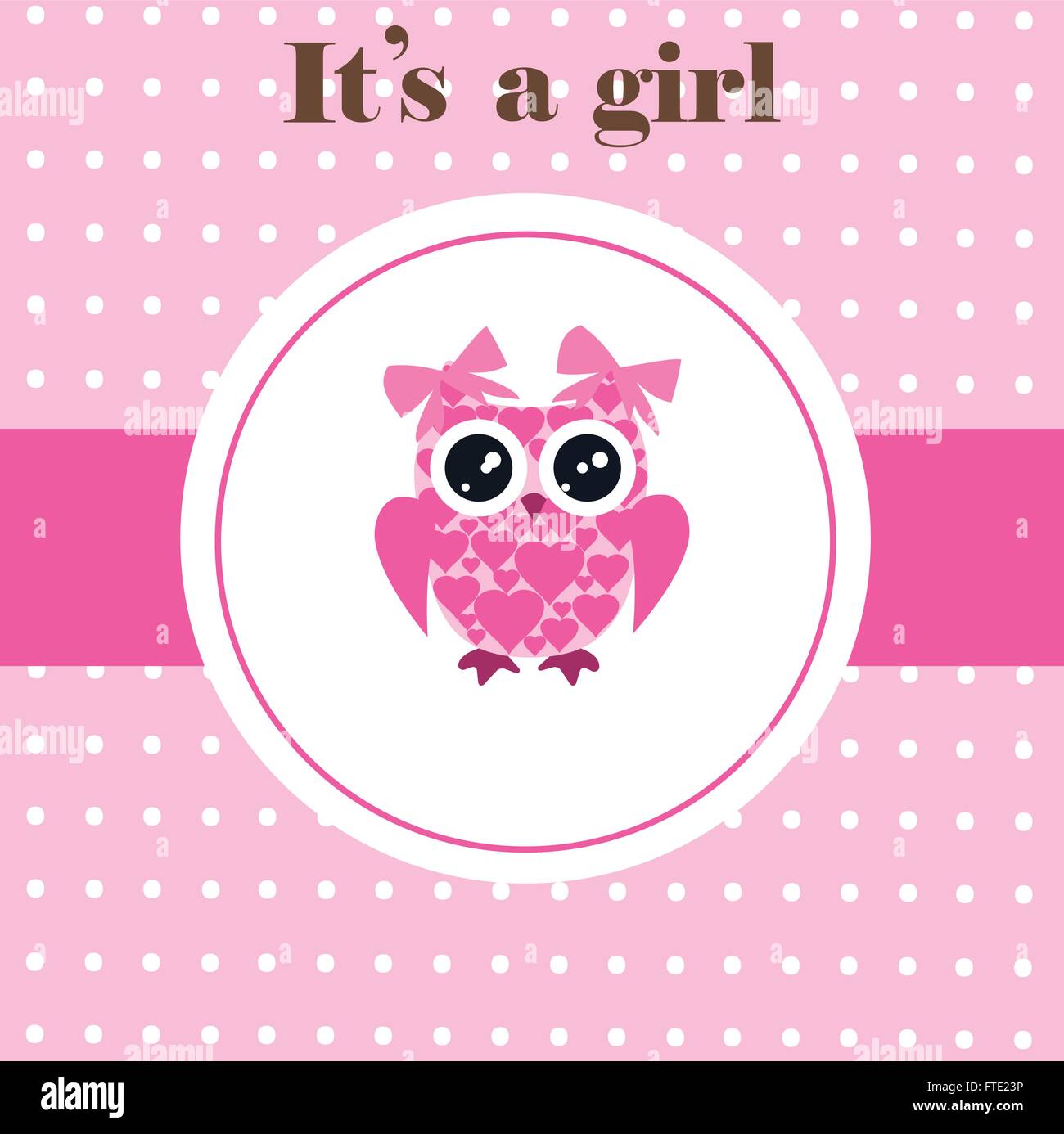 vector illustration of a baby card with owl Stock Vector Image & Art ...